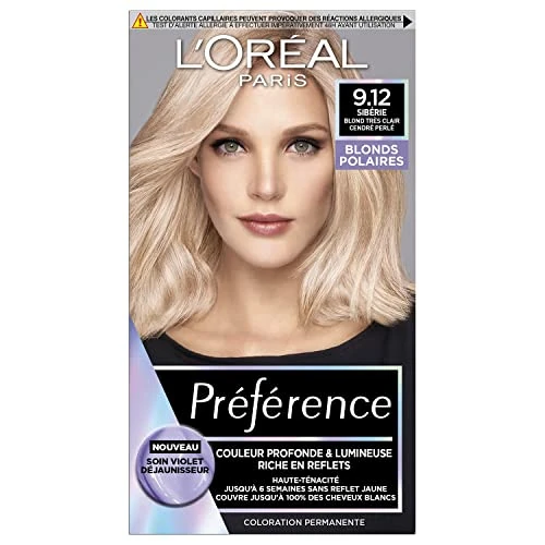 Oferta limitowana: L'Oréal Paris Preférence Blond Fleece Permanent Hair Coloring, Odcień : Syberia 9.12, bardzo jasny popielaty blond perłowy z 84.82 zł na 84.82 zł (oszczędź 0.00%)