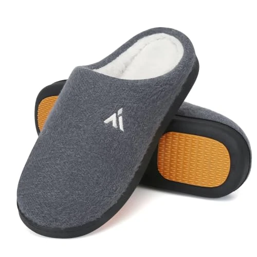 Tijdelijke aanbieding: Mishansha Winterpantoffels voor dames en heren, traagschuim, warm pluche, antislip, huisschoenen, slippers, maat 36, zilver, 36 EU van 21.99 € naar 21.99 € (0.00% korting)