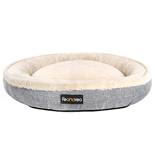 Feandrea Sofá de Perro, Cama de Gato, Diámetro de 75 cm, Gris PGW075G02