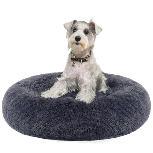 Limited-time offer: Feandrea Dog Bed, Donut Cat Bed, Fluffy Calming Pet Bed with Removable, Washable Cover, Soft Long Plush, 70 cm, Dark Grey PGW039G02 from 25.99 £ to 25.99 £ (save 0.00%)