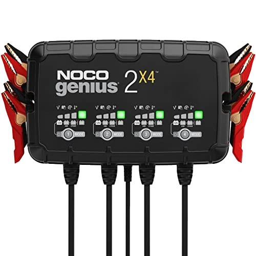 Oferta limitada: NOCO GENIUS2X4: Cargador Inteligente de baterías 8A con 4 Bancos (2A/Banco) – Mantenedor automático y desulfatador 6V/12V – Protección contra sobrecarga – para baterías de Plomo y Litio de 186.99 € a 166.99 € (ahorro 11%)