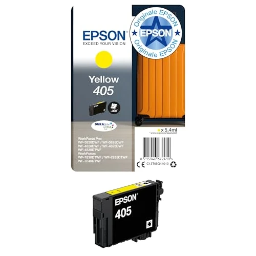 Offre limitée : Epson 405 Yellow Suitcase Genuine, DURABrite Ultra Ink, Standard Capacity de 11.99 € à 11.99 € (0.00% de remise)