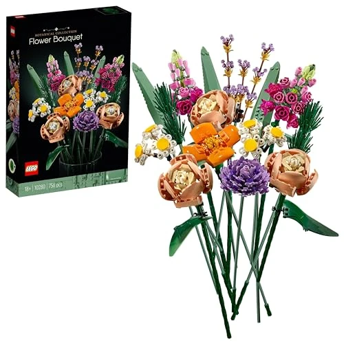 LEGO Botanicals Flower Bouquet - Artificial Flowers Set for Adults Incl. Roses, Snapdragons, Poppies, Asters & Daisies - Home Decor Gift Idea for Women and Men - Botanical Collection - 10280