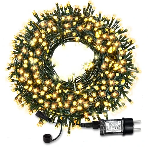 String Lights Outdoor, Fairy Lights, Super Long 98ft 300 LED 8 Modes Garden Decoration Light for Festival Yard Pathway Christmas Tree Indoor Wedding Party (Warm White)