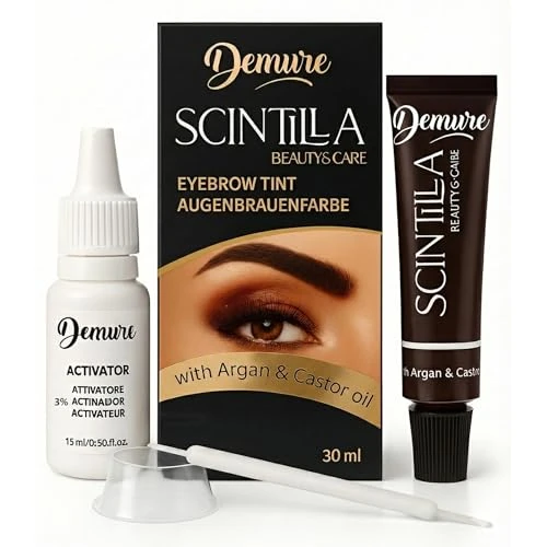 Offerta a tempo: Demure Colore Sopracciglia, Colorante con Olio di Argan e di Ricino, Risultato Naturale e Duraturo Fino a 4 Settimane, Applicazione Rapida e Precisa (NERO 1.0) - 41% da 14.50 € a 8.53 €
