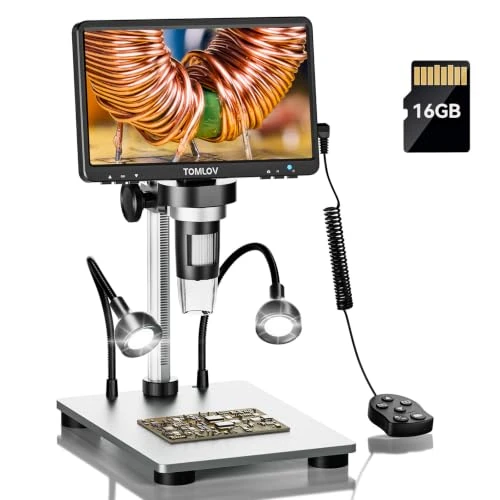 Limited-time offer: TOMLOV DM9 7" Digital Microscope: 1080P 1200X Coin Microscope Magnifier, 12MP Ultra-Precise Focusing LCD Soldering Microscopes for Adults, PC View, 16GB from $95.99 to $95.99 (save 0.00%)