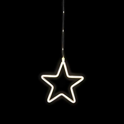 Limited offer: Idena 30199 LED Decorative Light Star in Warm White, 6 Hour Timer Function, Battery Operated, with Suction Cup, Approx. 23 x 23 cm, Indoor and Outdoor Use, Window Decoration and Mood Light from 14.99 EUR to 9.40 EUR (save 37%)