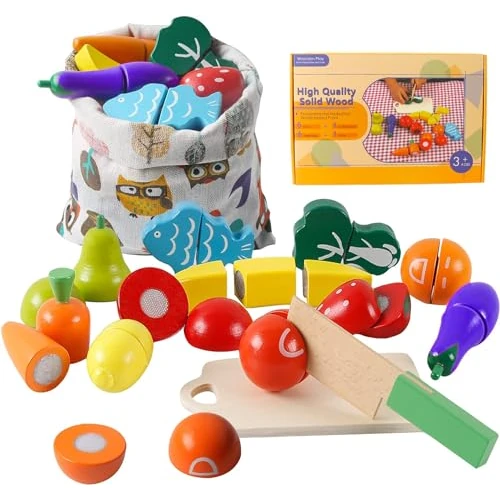 Limitiertes Angebot: HVDHYY Holzspielzeug Küchenzubehör Hölzernes Geschnittenes Obst und Gemüse als Spielzeug Obst Kinderküche zu Spielen Schneiden Rollenspiele für ab 2 3 4 5 Jahre Geburtstags Geschenk von 15.98 EUR auf 15.98 EUR (Spare 0%)