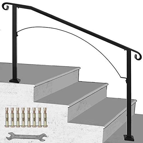 Tijdelijke aanbieding: BuoQua Leuningen, zwart, trapleuningen, ladder, leuningen, ladder, leuning, reling voor binnen en buiten van 102.83 € naar 102.83 € (0.00% korting)