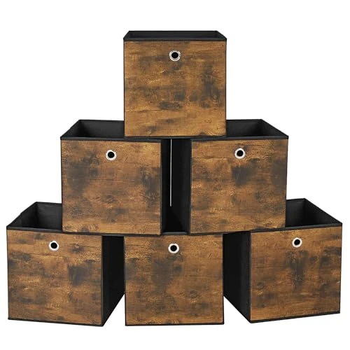 Zeitlich begrenztes Angebot: SONGMICS Aufbewahrungsbox, 6er Set, Ordnungsboxen, Oxford-Gewebe, Faltbox, 30 x 30 x 30 cm, Stoffbox, für Würfelregal, Organizer für Kleidung, vintagebraun-schwarz RFB102B01 von 21.24 € auf 16.99 € (20% Rabatt)