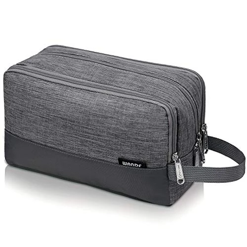 Offre limitée : WANDF Trousse de Toilette Homme Sac de Toilette Accessoires de Voyage Trousse Maquillage Femme Organisateurs de Toilettes(A - Denim Grey) de 14.99 € à 14.99 € (0.00% de remise)