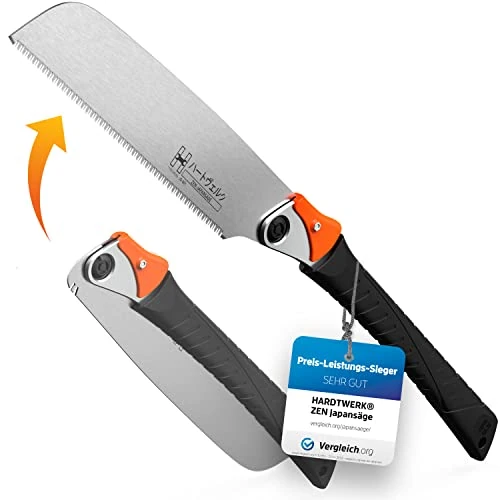 HARDTWERK Zen Sierra japonesa plegable (Kataba) 240 mm de acero al carbono para bricolaje y comercio, sierra japonesa fina para madera