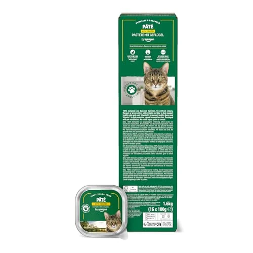 Zeitlich begrenztes Angebot: by Amazon Nassfutter für Katzen, Pastete mit Geflügel, 100g, 16er-Pack von 6.35 € auf 5.38 € (15% Rabatt)