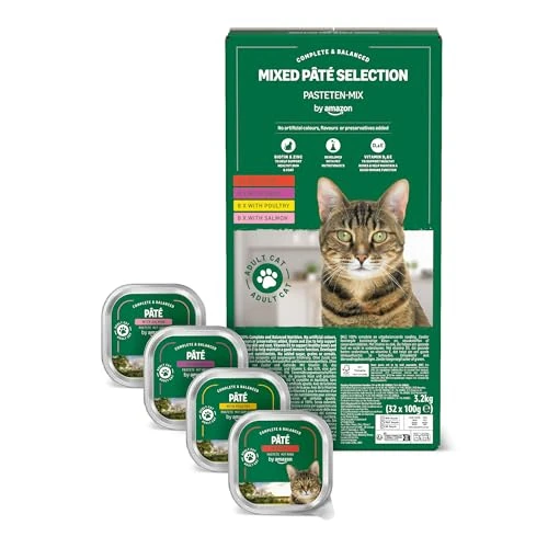 Oferta limitada: by Amazon Comida Húmeda para Gatos, Paté Mixto, 100g, Paquete de 32 de 16.97 € a 16.97 € (ahorro 0.00%)