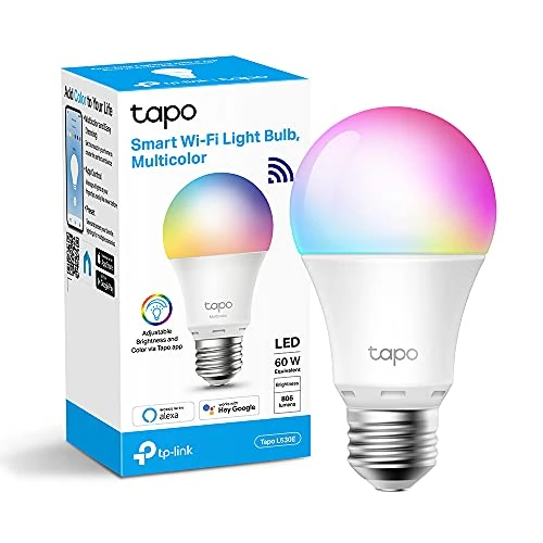 Offre limitee: Tapo Ampoule Connectée WiFi, Ampoule LED E27 Multicolore 2500K-6500K, Dimmable 8.7 W 806Lm, Compatible avec Alexa et Google Home, Commande Vocale, Economie d'énergie, L530E de 7.99 EUR a 7.99 EUR (economie 0%)