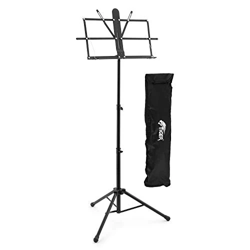 Limited-time offer: TIGER MUS56-PRO Easy-Folding Metal Sheet Music Stand - Professional Sturdy Portable Stand with Carry Bag - Black from 18.49 GBP to 18.49 GBP (save 0%)