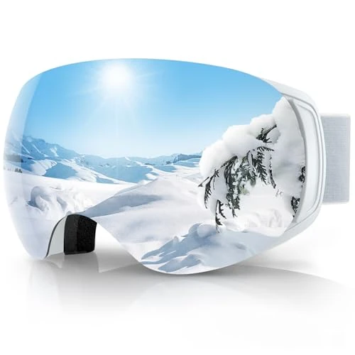 Tijdelijke aanbieding: Findway Skibril,Skibrillen Dames Heren Volwassenen voor Brildragers OTG,Magnetische Verwisselbare Sferische Lens,UV Bescherming Anti Mist Ski Goggles Bolvormige Spiegel van 50.00 EUR naar 50.00 EUR (korting 0%)