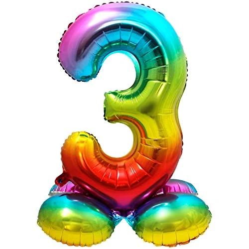 Oferta ograniczona: Folat - Balon foliowy z podstawą numer 3 tęczowy - 72 cm z 25.23 PLN na 25.23 PLN (zniżka 0%)