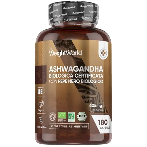 Oferta limitada: Ashwagandha Orgánica 605mg, 180 Cápsulas para 6 Meses, Con Pimienta Negra - Polvo de Raíz de Withania Somnifera, Con Certificación Orgánica, Suplemento Vegano, Sin Gluten ni OGM de 17.99 € a 17.99 € (ahorro 0.00%)