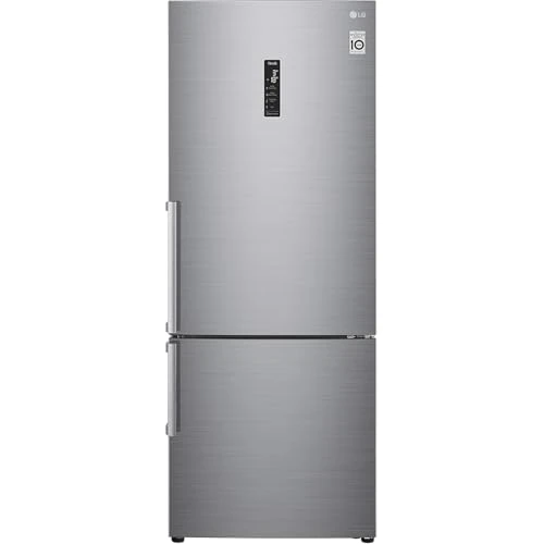 LG GBB567PZCMB1 Combi-koelkast zonder vorst, 185 cm en 499 l, LG koelkast met vriesvak, koelkast met DoorCooling-functie, Smart Inverter en app, roestvrij staal, anti-vingerafdruk