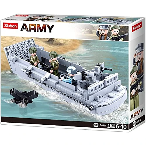 Zeitlich begrenztes Angebot: WWII - Landungsboot (182 Teile) [M38-B0855], Spielset, Klemmbausteine, Soldaten, mit Spielfigur, Army WWII, bunt, Sluban Klemmbausteine SL95715 von 18.99 € auf 18.45 € (3% Rabatt)