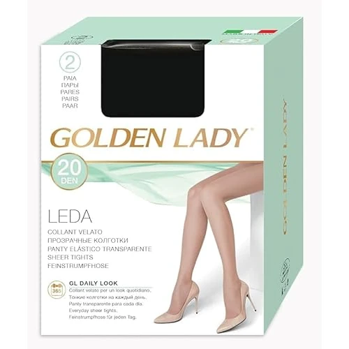Golden Lady 2 Collant Donna Leda 20, Nero, 4