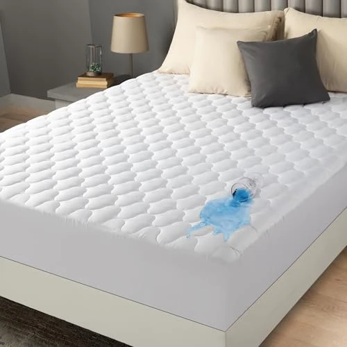 Utopia Bedding Coprimaterasso trapuntato impermeabile, materassino elastico per materasso spesso 30-38 cm (Bianco) (Bianco, 99 x 190 + 40 cm)