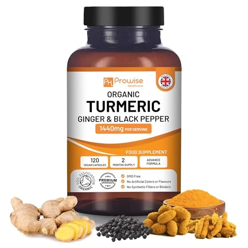 Zeitlich begrenztes Angebot: Kurkuma Curcumin 1440 mg mit schwarzem Pfeffer und Ingwer I 120 Vegane Kurkuma-Kapseln Hochfest (2 Monate Lieferung) von 13.99 € auf 12.99 € (7% Rabatt)