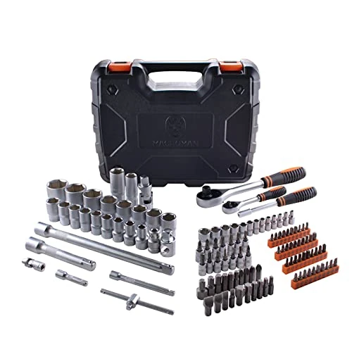 Offerta a tempo: MACHOMAN CM119 Set di chiavi a bussola professionale da 119 pezzi 1/2" e 1/4" Kit di attrezzi per barra di prolunga con impugnatura a cricchetto - 50% da 69.51 € a 34.76 €