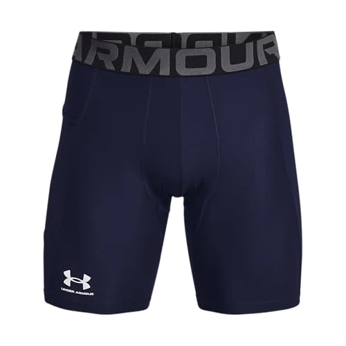Under Armour UA HG Armour Shorts - Shorts - Bottoms - Midnight Navy/White - Size: LG