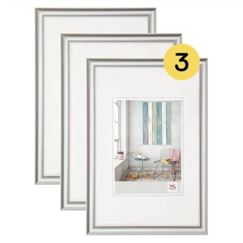 Offerta a tempo: walther design argento 40 x 60 cm confezione da 3, cornice in plastica Trendstyle KP460S3 - 35% da 77.71 € a 50.14 €