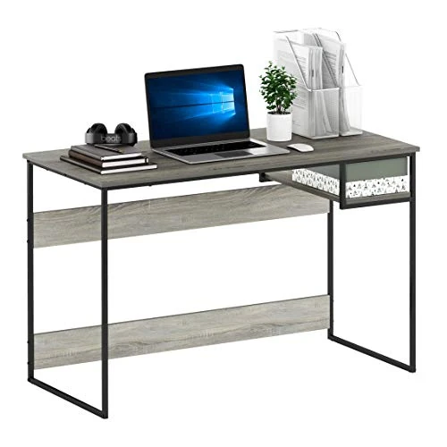 Offerta a tempo: Furinno Moretti Scrivania da studio Modern Lifestyle, larghezza 114 cm, Rovere Francese Grigio - 0.00% da 106.73 € a 106.73 €