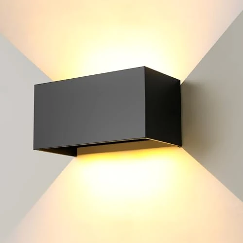 Tijdelijke aanbieding: ENCOFT 24 W Buitenwandlamp, COB led-buitenwandlamp, IP65 waterdicht, 3000 K, van aluminium, moderne wandlamp voor balkon, tuin, zwart van 39.99 € naar 39.99 € (0.00% korting)