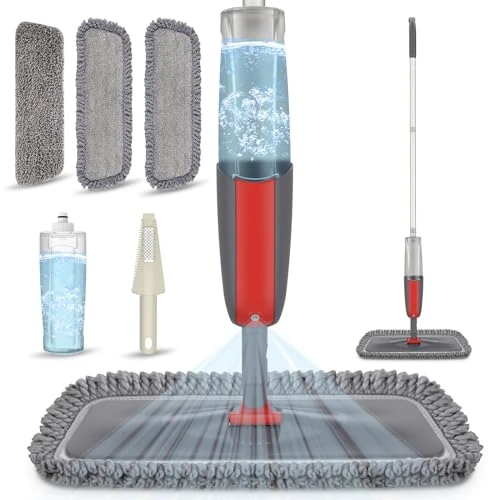 Offerta a tempo: Lavapavimenti a Spruzzo, MEXERRIS Scopa Lavapavimenti Mocio Spray Lavapavimento Microfibra Mocio con Spray Professionale Spray Mop con 3 Cuscinetti Riutilizzabili per tutti i pavimenti - 5% da 26.98 € a 25.63 €