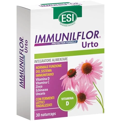 Offerta a tempo: Immuniflor Urto, Integratore Alimentare a Base di Fermenti Lattici e Vitamina D, Favorisce le Difese Immunitarie Contro le Aggressioni della Stagione Invernale, Senza Glutine, 30 Naturcaps - 22% da 19.90 € a 15.50 €