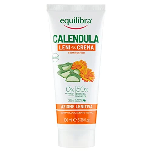 Offerta a tempo: Equilibra Corpo, Calendula Leni-Crema, Crema Lenitiva, Ideale per la Protezione delle Pelli Secche, Screpolate e Facilmente Arrossabili, con Aloe Vera, Calendula, Glicerina e Gomma Xanthana, 100 ml - 25% da 6.99 € a 5.24 €