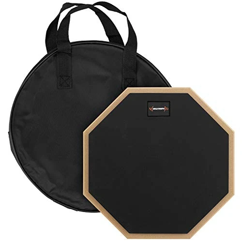 World Rhythm WR-606 Tapis d'entraînement pour batteurs avec sac de transport Noir 25,4 cm
