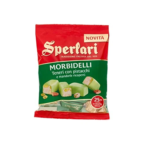 Sperlari - Soft Tea Towels with Pistachio and Covered Almonds, Gluten Free, 117g