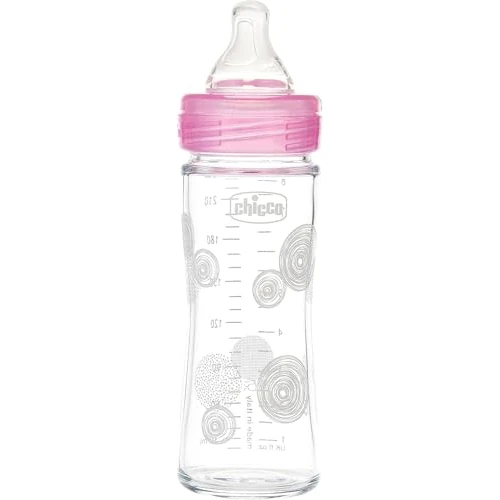 Offerta a tempo: Chicco Benessere Biberon Flusso Lento in Vetro, Tettarella in Silicone, 240 ml, 280 g - 0.00% da 11.98 € a 11.98 €