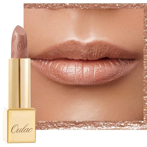 Limited-time offer: OULAC Metallic Shine Glitter Lipstick, Nude High Impact Lipcolor, Lightweight Soft and Ultra Hydrating, Long Lasting, Vegan & Cruelty-Free, Full-Coverage Lip Color 4.3 g/0.15 Sahara Gold(10) from 7.99 £ to 6.48 £ (save 19%)