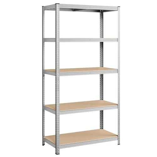 Offerta a tempo: SONGMICS Scaffalatura a 5 Ripiani Montaggio Senza Viti, in Acciaio, MDF | Scaffale, Portante 600 kg, 50 x 100 x 200 cm, in Garage, Magazzino, Ripostiglio, Argento, Collezione COZORY GLR050E01 - 15% da 59.99 € a 50.99 €