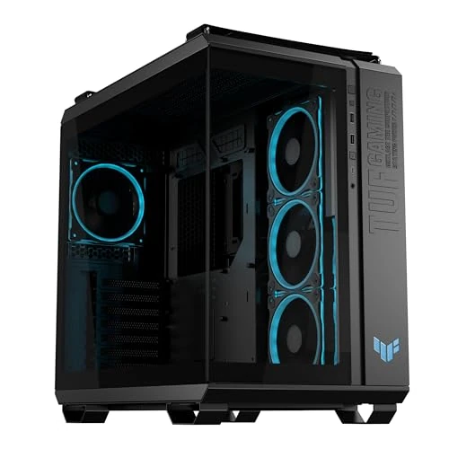 Asus TUF Gaming GT502 Horizon ARGB Case w/Glass Front & Side, ATX, Dual Chamber, Modular Design, 4x ARGB Fans, USB-C 20Gbps, Carry Handles, Black
