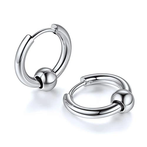Oferta limitada: FOCALOOK Pendientes Hombres Aros Cuentas Acero Inoxidable 316L Pendientes Hipoalergénicos Oreja Joyería Moderna Cumpleaños de 17.79 € a 16.90 € (ahorro 5%)