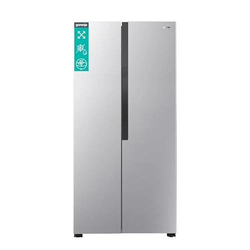 Gorenje NRS 8182 KX / Side by Side Kühl-Gefrierkombination / NoFrostPlus / Inverter-Kompressor / FastFreeze / HolidayMode / 177,7 cm / 175 l Gefrierteil/ 266 l Kühlteil/ 289 kWh Jahr/ Edelstahl-Look