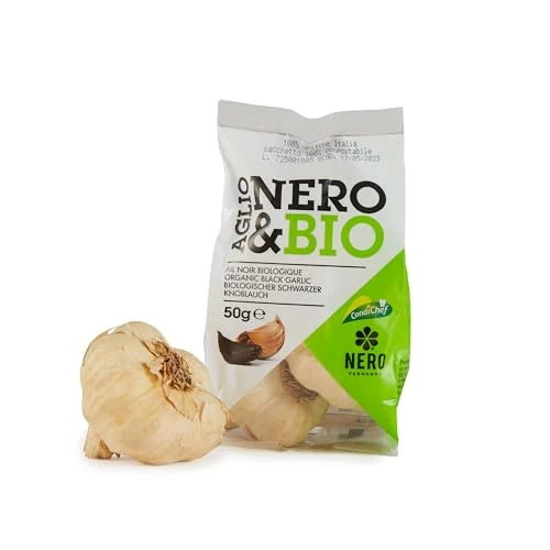 Offerta a tempo: NERO FERMENTO NB Aglio Nero Bio 50 gr (1/2 bulbi), Made in Italy, Senza Conservanti, Ideale a crudo su insalate o paste fredde e per aromatizzare ogni piatto. - 15% da 8.99 € a 7.64 €