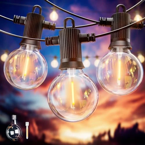 Offre limitee: ZOTOYI Guirlande Lumineuse Extérieure, 7.6M Guirlande Guinguette Extérieur étanche avec G40 12 Ampoules + 1 Rechange Guirlande Exterieur pour Café, Parti, Mariage,Pergola,Patio de 18.89 EUR a 17.57 EUR (economie 7%)