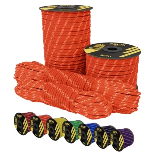 Offerta a tempo: EDCX Paracord 550 - Corda da paracadute tipo III, Mil-Spec, 7 fili, colore: arancione, 30 m - 0.00% da 39.61 € a 39.61 €