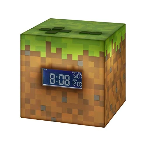 Offre limitee: Réveil Digital Minecraft Grass Block - Lumière et Musique du Jeu Officiels, Décor de Chambre pour Gamers Minecraft, Vert de 28.99 EUR a 17.22 EUR (economie 41%)