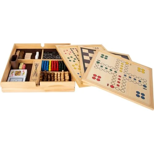 Limitiertes Angebot: Small Foot Spielesammlung, mit 20 klassischen Gesellschaftsspielen in massiver Holzkiste, ab sechs Jahren, Art. 11753, 36x36x7 cm von 59.99 EUR auf 27.90 EUR (Spare 53%)