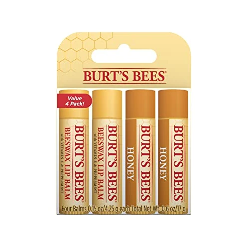 Offerta a tempo: Burt's Bees Balsamo per Labbra, Set di Balsamo per Labbra Idratante con Cera d'Api e Miele, Confezione 4 x 4.25 g - 41% da 12.49 € a 7.42 €
